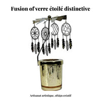 Glass Container Candle Holder, Rotating Fan, Home Decoration