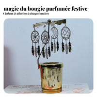 Glass Container Candle Holder, Rotating Fan, Home Decoration