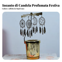 Glass Container Candle Holder, Rotating Fan, Home Decoration