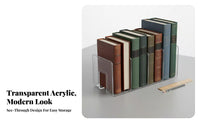 Acrylic Desk Book Holder, Transparent Four-Compartment Divider Stand, Student Organizer, Thickened Fixed Rack