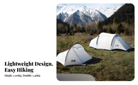 Tunnel Tent, Lightweight Hiking Camping Tent, 1 Room 1 Outdoor Trekking, Waterproof, 1-2 Person