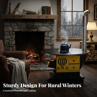 Gasification Stove, Circulating burning, Smokeless Indoor Heating Stove, double energy Wood Thickened Cast Iron, Home Use