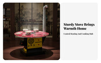 Gasification Stove, Circulating burning, Smokeless Indoor Heating Stove, double energy Wood Thickened Cast Iron, Home Use
