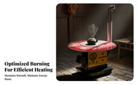Gasification Stove, Circulating burning, Smokeless Indoor Heating Stove, double energy Wood Thickened Cast Iron, Home Use