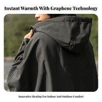 Heated Shawl, Graphene Fast Heating Blanket, Rechargeable Winter aquatic wave Spa Cape, Unisex