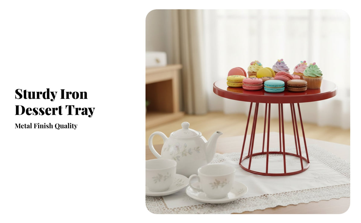 Alabaster European Iron Cake Stand, Minimalist Dessert Display Tray, Afternoon Tea Pastry Rack, Random Color