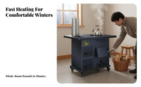 Cast Iron Gasification Heater, Smokeless Wood Stove, Indoor Heating, Rural Home, Movable Cooking Station