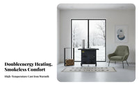 Cast Iron Gasification Heater, Smokeless Wood Stove, Indoor Heating, Rural Home, Movable Cooking Station