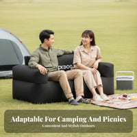 Double Inflatable Sofa, Outdoor Camping Air Mattress, Lazy Bed, Portable, Manual Inflation