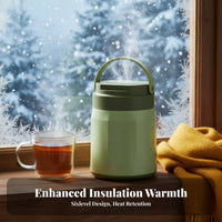Winter Vacuum Insulated Food Container, 304 Stainless Steel Lunch Box, Large Capacity Multicompartment Bento for Students, Adults