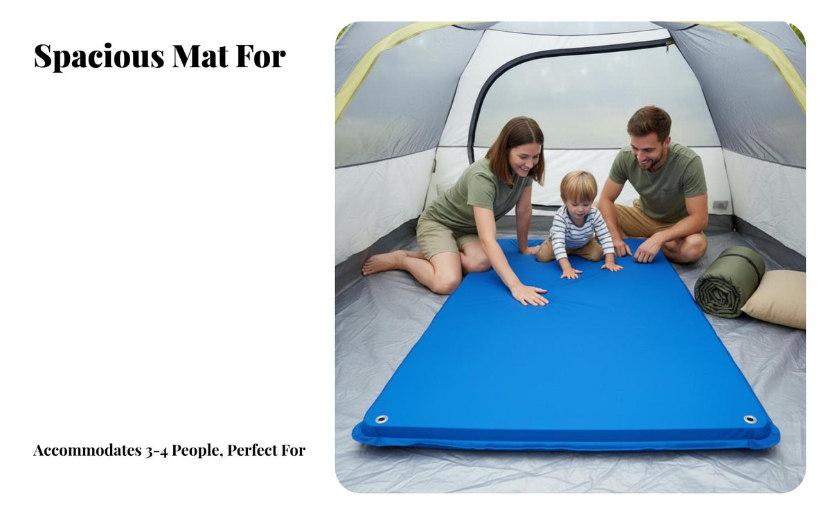 Inflatable Mattress, Automatic Thickened Sleeping Pad, 1.8m Wide, Tent Mat for 3-4 People, Moistureresistant, Built-in Pillow