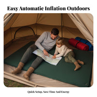 Inflatable Mattress, Automatic Thickened Sleeping Pad, 1.8m Wide, Tent Mat for 3-4 People, Moistureresistant, Built-in Pillow