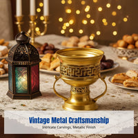 Metal Incense Burner, Arabian Vintage Style, Customizable Colors, Electroplated Alloy, Home Decor