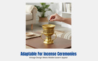 Metal Incense Burner, Arabian Vintage Style, Customizable Colors, Electroplated Alloy, Home Decor
