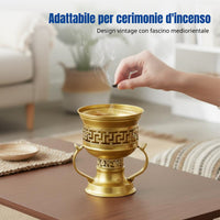 Metal Incense Burner, Arabian Vintage Style, Customizable Colors, Electroplated Alloy, Home Decor