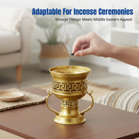 Metal Incense Burner, Arabian Vintage Style, Customizable Colors, Electroplated Alloy, Home Decor