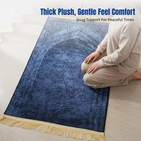 Geometric Ethnic Prayer Mat, Thick Flannel Rug, Living Room Decor