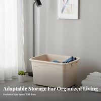 Plastic Storage Box, Organizer Bin with Handle, Large Capacity, Clothes, Toys, Bedroom, Modern Minimalist, Covered, Random Color