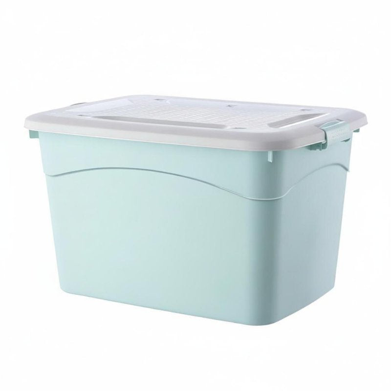 Plastic Storage Box, Organizer Bin with Handle, Large Capacity, Clothes, Toys, Bedroom, Modern Minimalist, Covered, Random Color