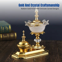 European Vintage Crystal Incense Burner Set, Middle Eastern Design, Alloy Herb Jar, Home Decoration for Parties