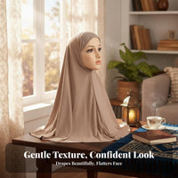 Hijab Scarf, Crystal Decor, Muslim Prayer Head Cover, Women