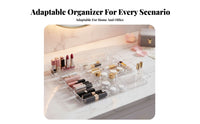 Striped Desktop Drawer Organizer Box, Transparent Acrylic Divider, Stationery & Cosmetic Storage