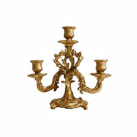 Candle Holder Ornate Detailing Baroque Candlestick Romantic Atmosphere 3-Arm Candelabra for Wedding, Dining Table, Mantelpiece
