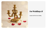 Candle Holder Ornate Detailing Baroque Candlestick Romantic Atmosphere 3-Arm Candelabra for Wedding, Dining Table, Mantelpiece