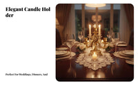 Candle Holder Ornate Detailing Baroque Candlestick Romantic Atmosphere 3-Arm Candelabra for Wedding, Dining Table, Mantelpiece