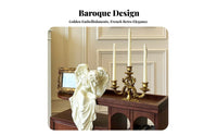 Candle Holder Ornate Detailing Baroque Candlestick Romantic Atmosphere 3-Arm Candelabra for Wedding, Dining Table, Mantelpiece