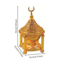 Alloy Incense Burner, Middle Eastern Decorative, Gold or Silver, Vintage Arabic Design