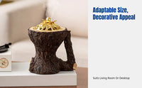 Creative Tree Log Resin Incense Burner, Wood Grain Texture, Desktop Decor, Arabic Event Design