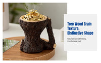 Creative Tree Log Resin Incense Burner, Wood Grain Texture, Desktop Decor, Arabic Event Design