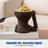 Creative Tree Log Resin Incense Burner, Wood Grain Texture, Desktop Decor, Arabic Event Design
