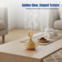 Gold Metal Incense Burner, Mini Design, Middle Eastern Style, Decorative Incense Stand