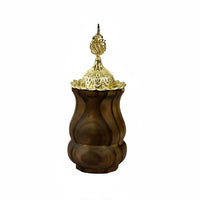 European Wooden Incense Burner, Mini Hollow Handheld Holder, Retro Arabic Style Decor