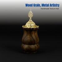 European Wooden Incense Burner, Mini Hollow Handheld Holder, Retro Arabic Style Decor