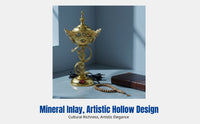 Electric Incense Burner, Middle Eastern Style, Electroplated Metal, Crystal Inlay, Home Decor