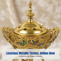 Electric Incense Burner, Middle Eastern Style, Electroplated Metal, Crystal Inlay, Home Decor