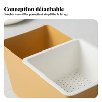 Double-Tier Snack Storage Box, Square Draining Basket, Easy-Clean Nut Holder
