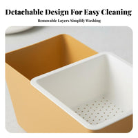 Double-Tier Snack Storage Box, Square Draining Basket, Easy-Clean Nut Holder