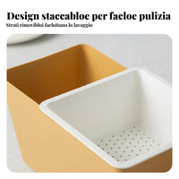 Double-Tier Snack Storage Box, Square Draining Basket, Easy-Clean Nut Holder
