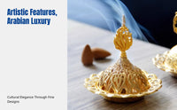 Middle Eastern Arabian Incense Burner, Hollow Metal, Gold Luxury, Creative Desktop Decor