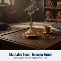 Middle Eastern Arabian Incense Burner, Hollow Metal, Gold Luxury, Creative Desktop Decor