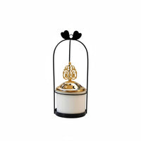 Creative Hanging Basket Incense Burner, Gold Iron Art & Ceramic, Middle Eastern Modern Home Decor