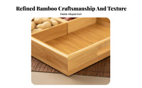 Bamboo Snack Tray, Compartment Serving Plate, Chinese Design Candy Box, Home Organizer for Dried Fruits, Tea Break