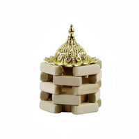 Wooden Incense Burner, Gold Hollow Metal Mini Burner, Nordic Pastoral Handheld Aromatherapy Decor
