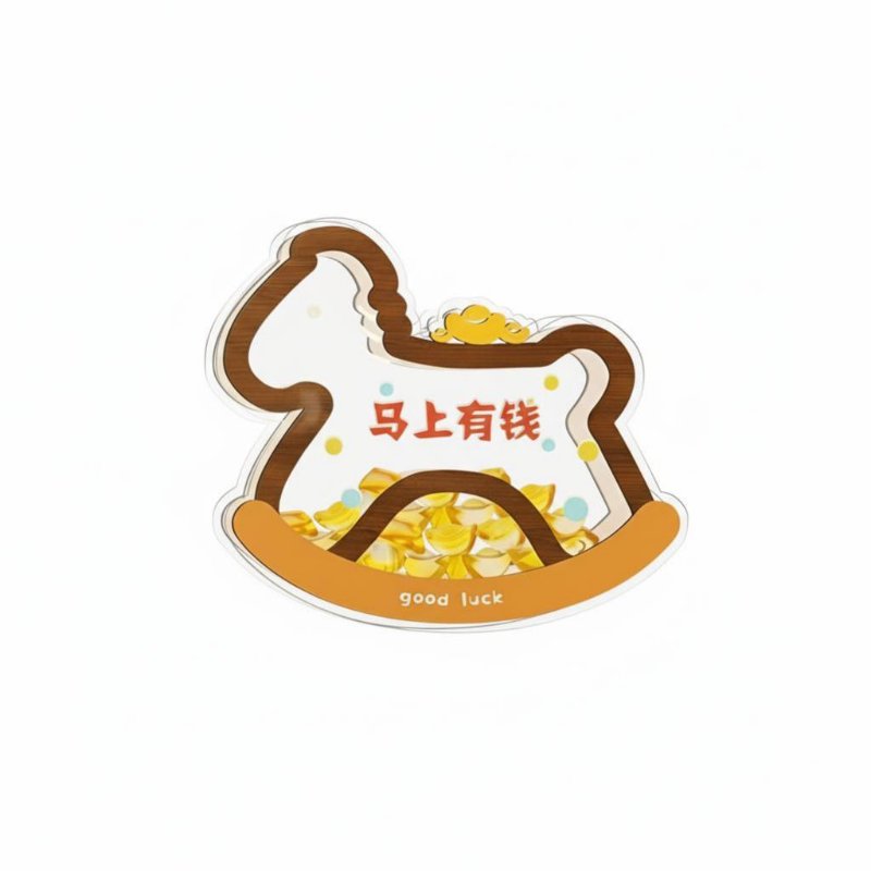 Money Luck Figurine, Desktop Decoration for Home Office, Luxury Acrylic Decor, Good Fortune Gift for Housewarming or Opening