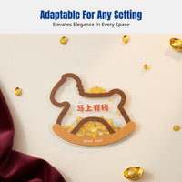 Money Luck Figurine, Desktop Decoration for Home Office, Luxury Acrylic Decor, Good Fortune Gift for Housewarming or Opening