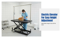 Electric Lift Pet Grooming Table, Non-Slip Surface, Hydraulic Adjustable Height, for Cats and Dogs, Veterinary Clinic, Professional Groomer